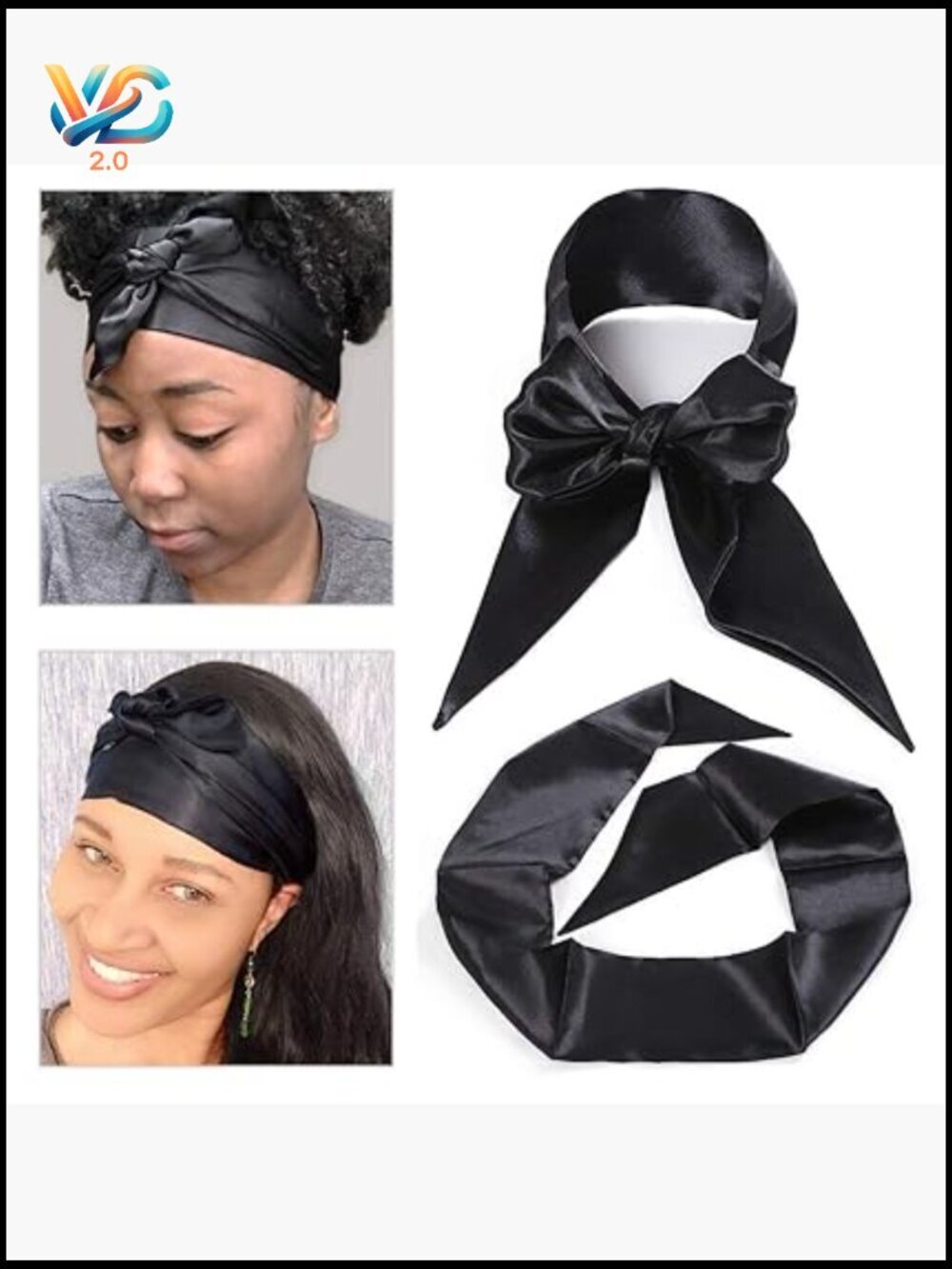 Silky Edge Scarves for Wig Laying Non Slip Hair Wrap Headband 4.5x54